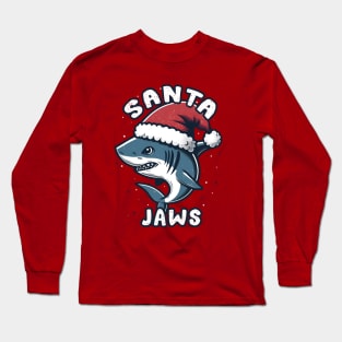 Santa Jaws- Funny Christmas Shark Long Sleeve T-Shirt